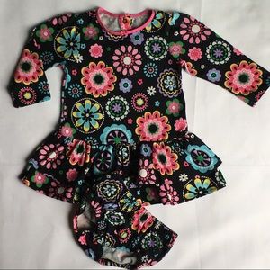 2 piece dress size 9 Months black Floral Carter's